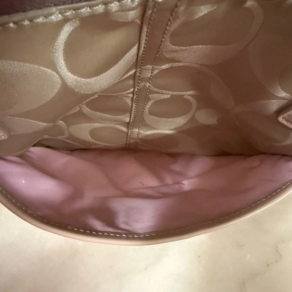 Coach Cream and Pink Tote Bag - Picture 6 of 8